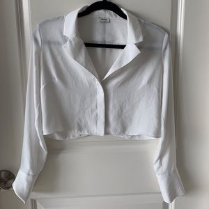 Talula cropped white button down